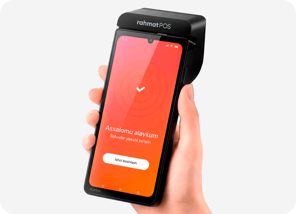 Qo‘ldagi Rahmat POS terminali